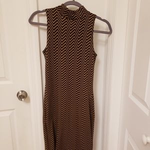 Brown and black Chevron dress